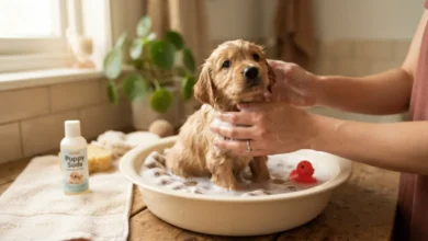 Cómo bañar a un cachorro de menos de 2 meses