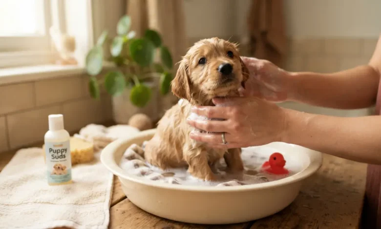 Cómo bañar a un cachorro de menos de 2 meses